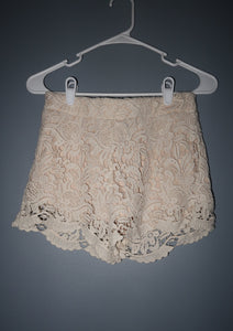 (XS) Floral Shorts | Nude