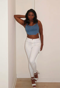 Billie Jean Crop Top | Blue - FIERCE FASHION by Lexi