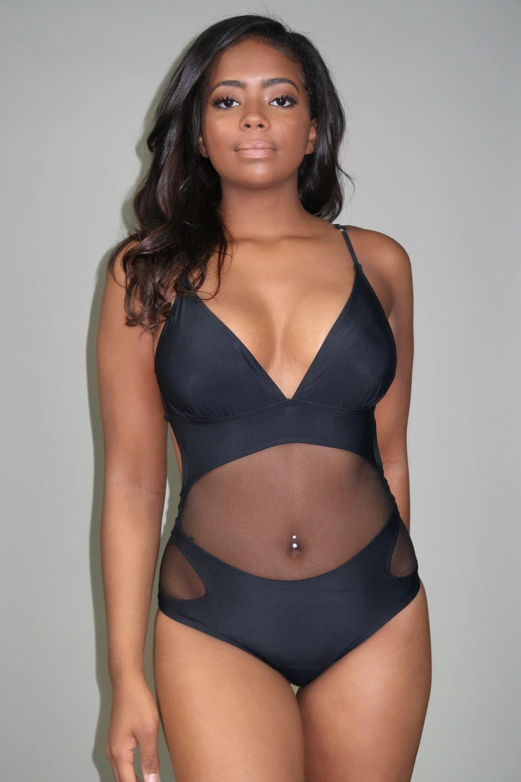 Black Mesh Swimsuit