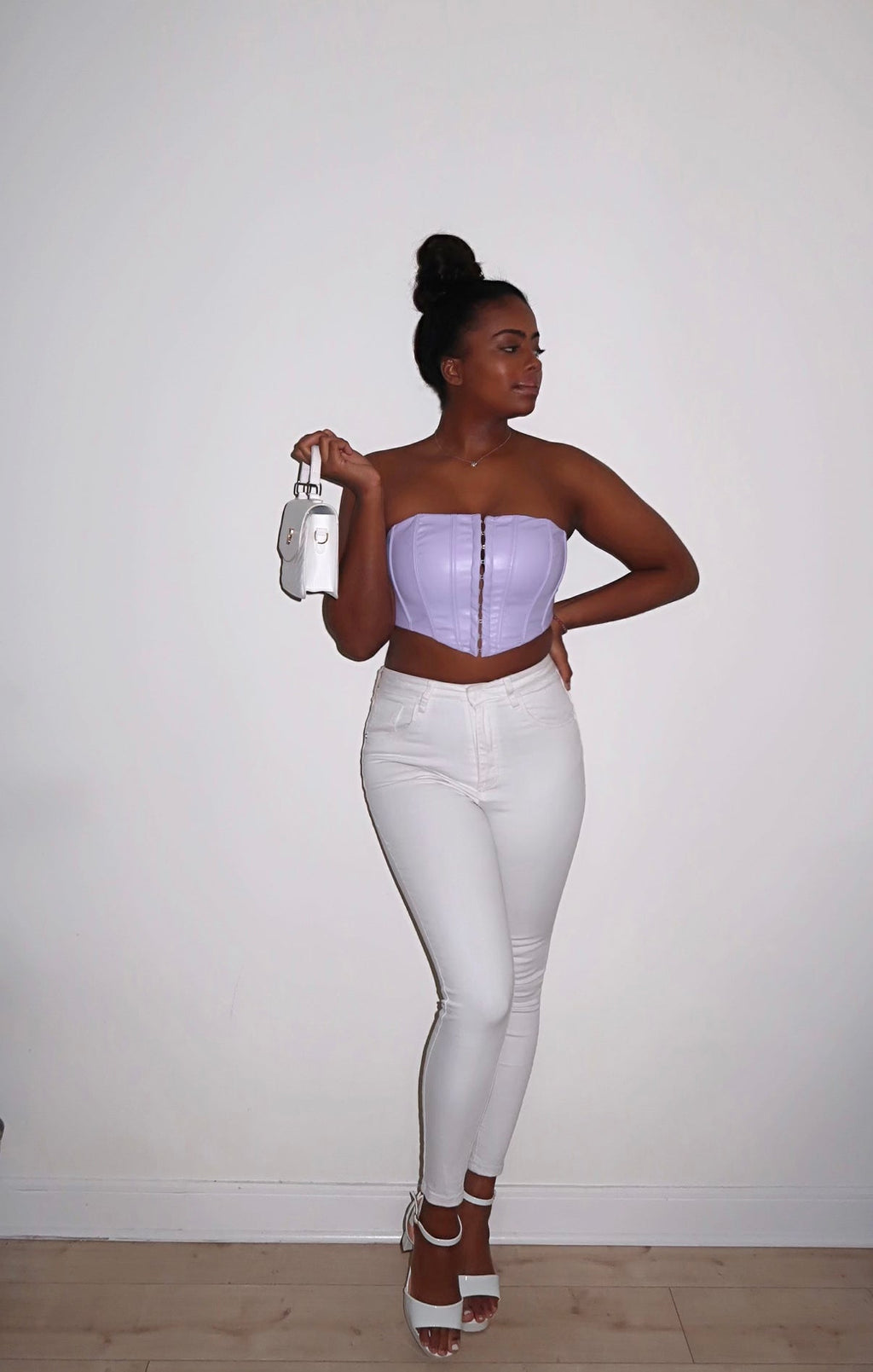 Lucy Leather Corset | Lavender - FIERCE FASHION by Lexi