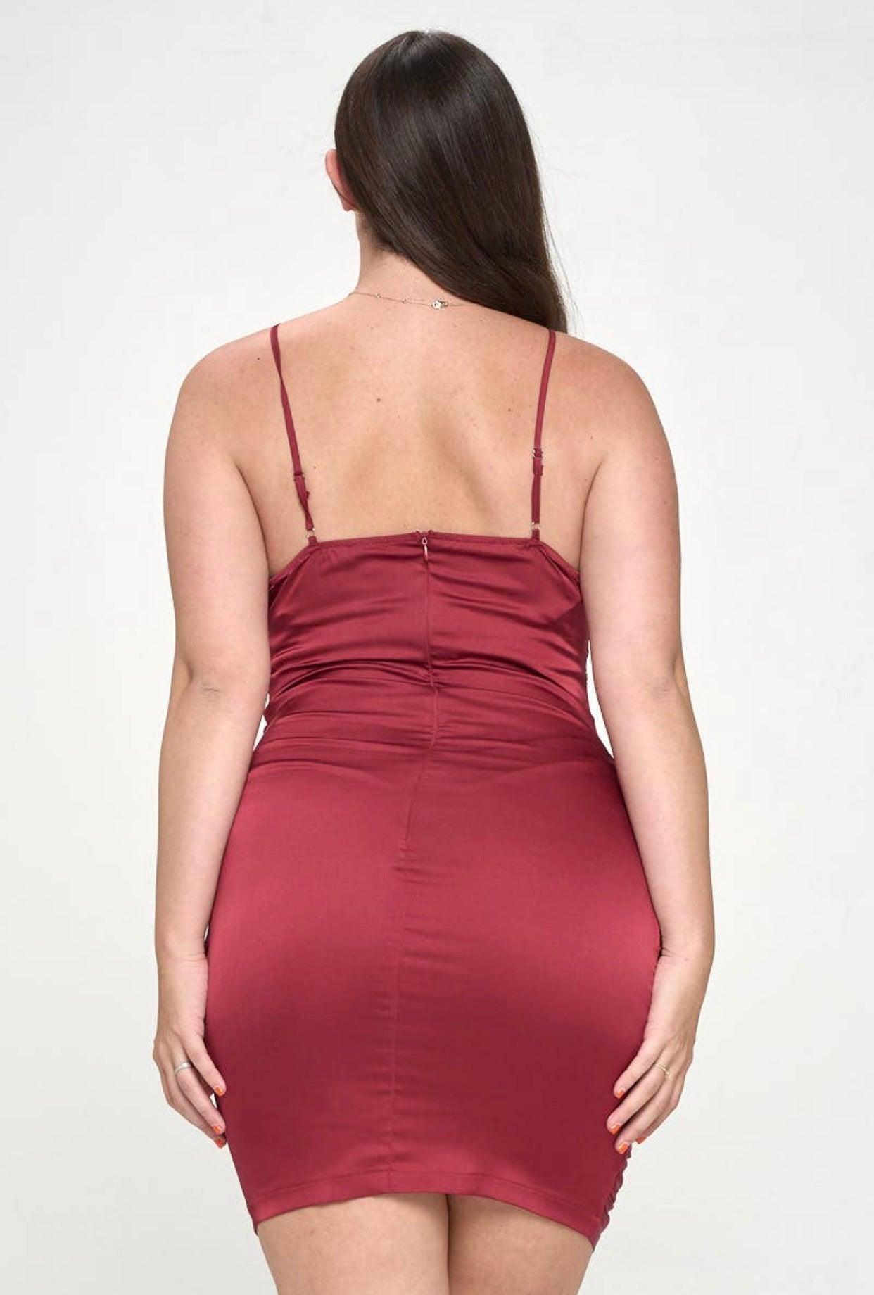 side ruched bodycon dress Derek Heart Trendy Plus Size Ribbed Side-Ruched Racerback Bodycon Dress