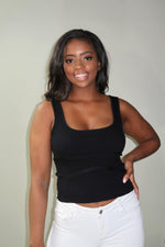 Load image into Gallery viewer, Stella Ribbed Tank Top | Black - FIERCE FASHION by Lexi
