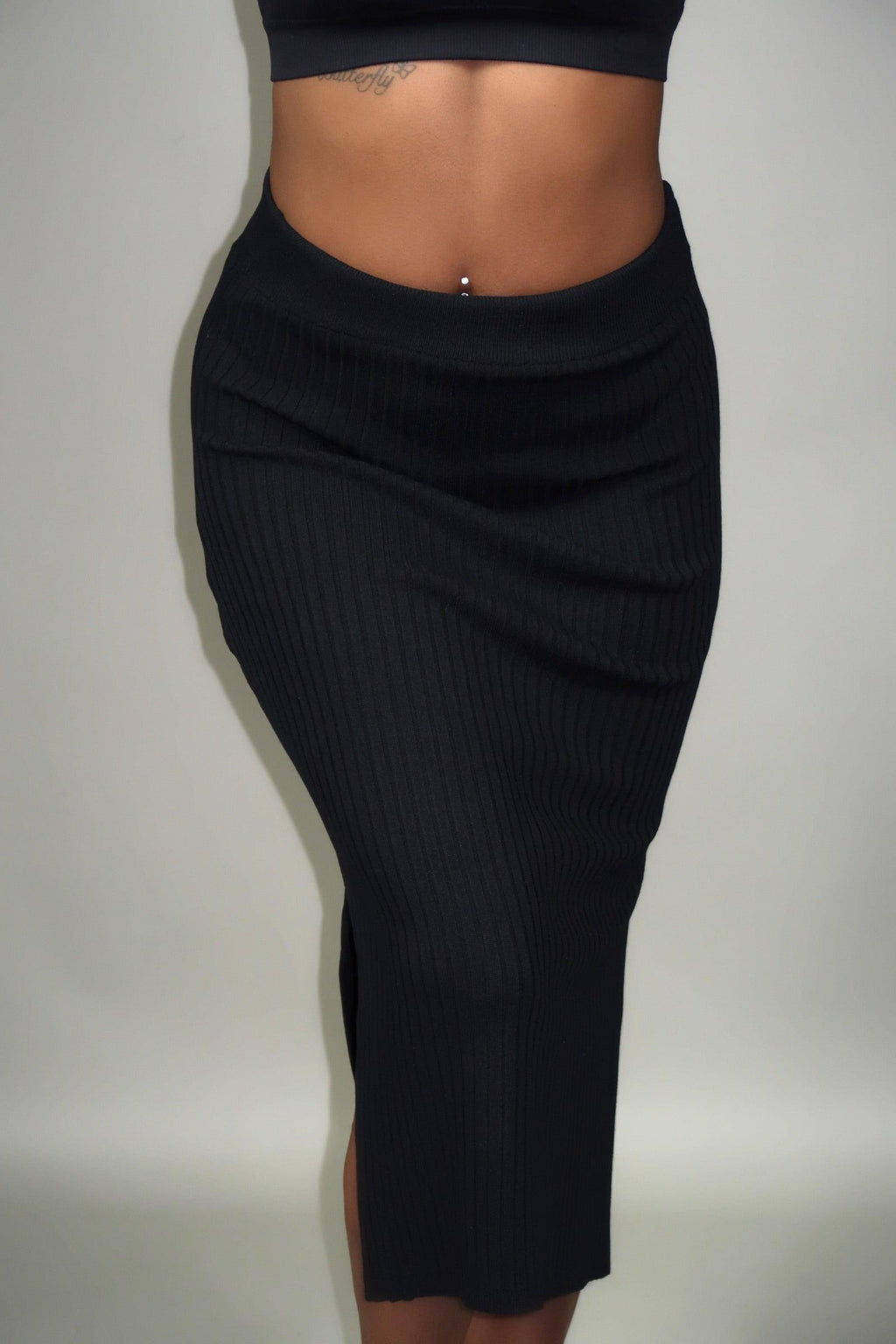 Victoria Ribbed Midi Skirt | 2 Colors - FIERCE FASHION by Lexi